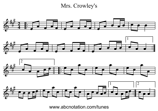 Mrs. Crowley's - staff notation