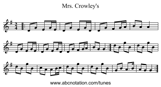 Mrs. Crowley's - staff notation