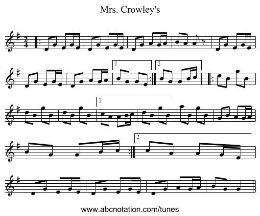 Mrs. Crowley's - staff notation