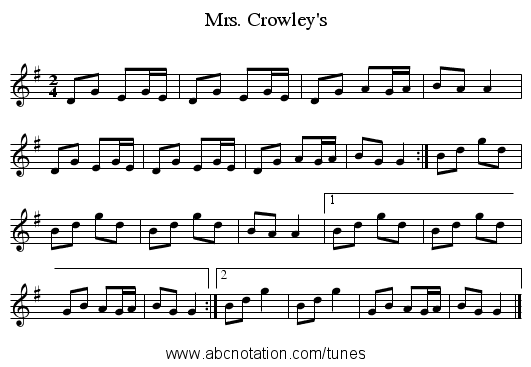 Mrs. Crowley's - staff notation