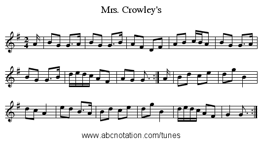 Mrs. Crowley's - staff notation