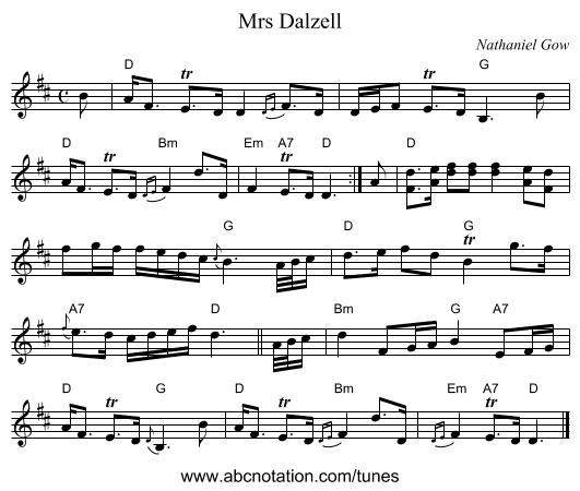 Mrs Dalzell - staff notation