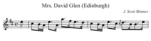 Mrs. David Glen (Edinburgh) - staff notation