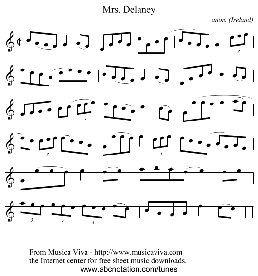 Mrs. Delaney - staff notation