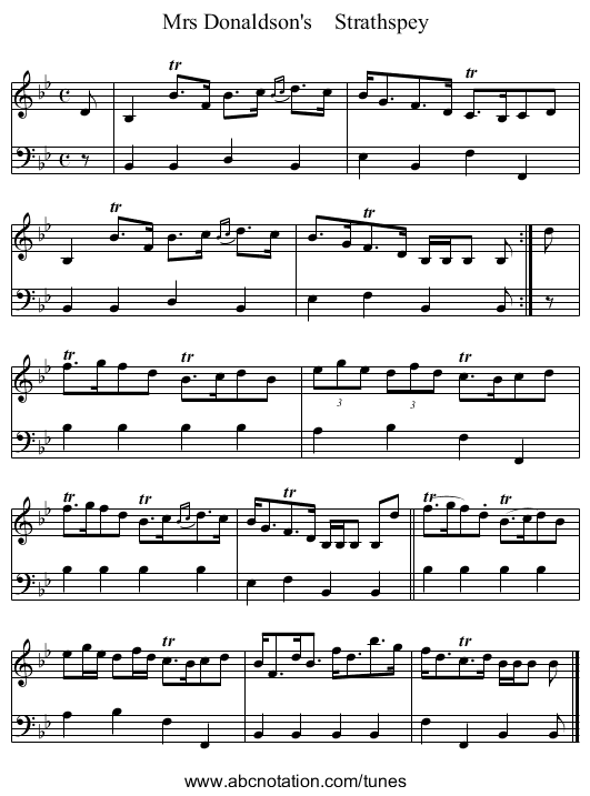 Mrs Donaldson's    Strathspey - staff notation