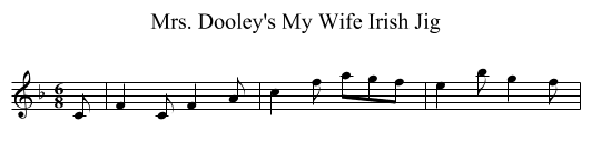 Mrs. Dooley's My Wife Irish Jig - staff notation