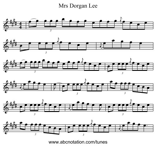 Mrs Dorgan Lee - staff notation