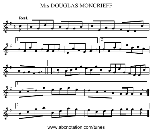 Mrs DOUGLAS MONCRIEFF - staff notation