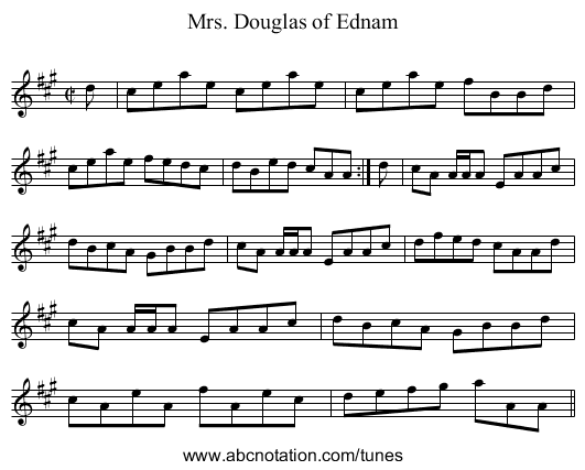 Mrs. Douglas of Ednam - staff notation