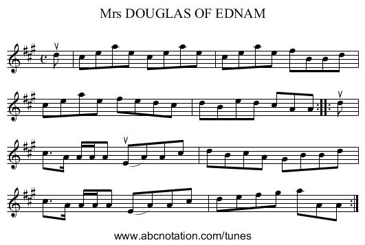 Mrs DOUGLAS OF EDNAM - staff notation