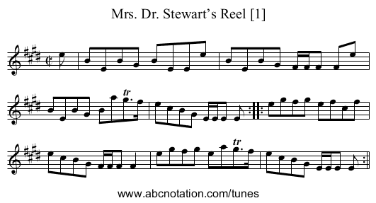 Mrs. Dr. Stewart’s Reel [1] - staff notation