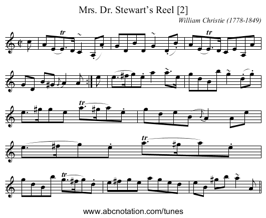 Mrs. Dr. Stewart’s Reel [2] - staff notation