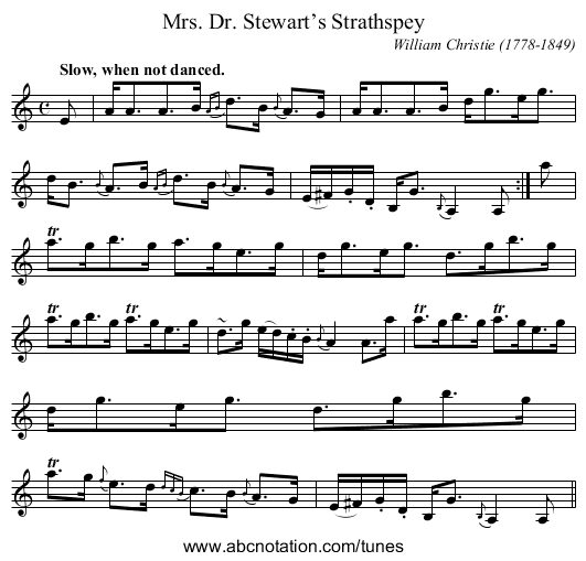 Mrs. Dr. Stewart’s Strathspey - staff notation