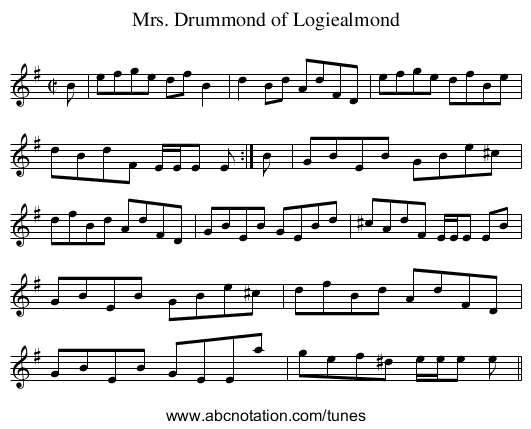 Mrs. Drummond of Logiealmond - staff notation