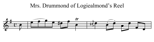 Mrs. Drummond of Logiealmond’s Reel - staff notation