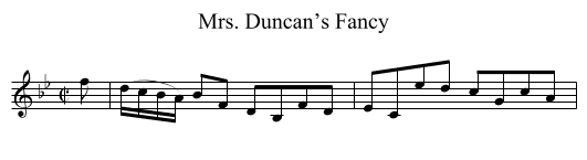 Mrs. Duncan’s Fancy - staff notation