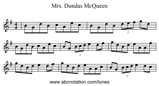 Mrs. Dundas McQueen - staff notation
