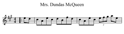 Mrs. Dundas McQueen - staff notation