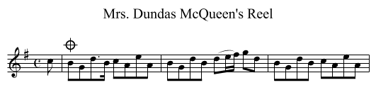Mrs. Dundas McQueen's Reel - staff notation