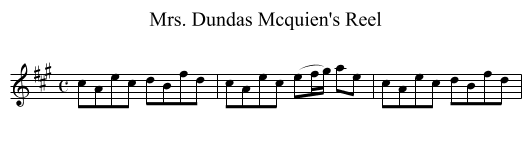Mrs. Dundas Mcquien's Reel - staff notation