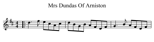 Mrs Dundas Of Arniston - staff notation