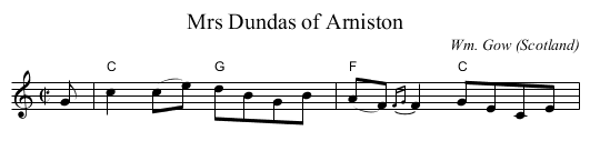 Mrs Dundas of Arniston - staff notation