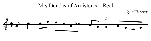 Mrs Dundas of Arniston's    Reel - staff notation