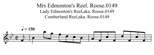 Mrs Edmonton's Reel. Roose.0149 - staff notation