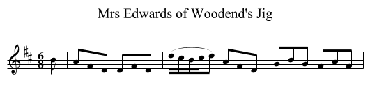 Mrs Edwards of Woodend's Jig - staff notation