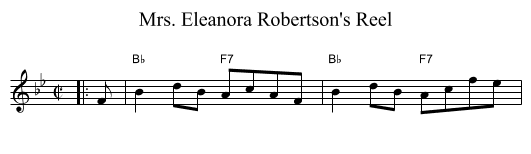 Mrs. Eleanora Robertson's Reel - staff notation