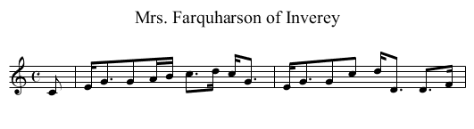 Mrs. Farquharson of Inverey - staff notation