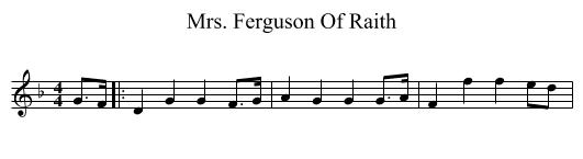 Mrs. Ferguson Of Raith - staff notation