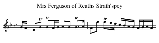 Mrs Ferguson of Reaths Strath'spey - staff notation