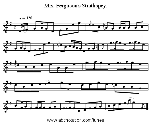 Mrs. Ferguson's Strathspey. - staff notation