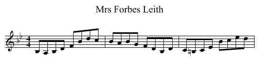 Mrs Forbes Leith - staff notation