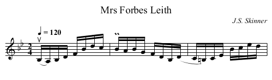 Mrs Forbes Leith - staff notation
