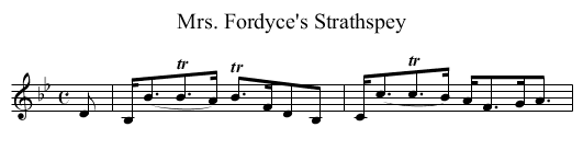 Mrs. Fordyce's Strathspey - staff notation