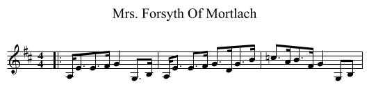 Mrs. Forsyth Of Mortlach - staff notation