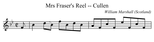 Mrs Fraser's Reel -- Cullen - staff notation