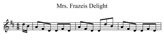 Mrs. Frazeis Delight - staff notation