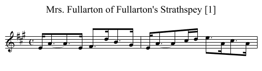 Mrs. Fullarton of Fullarton's Strathspey [1] - staff notation