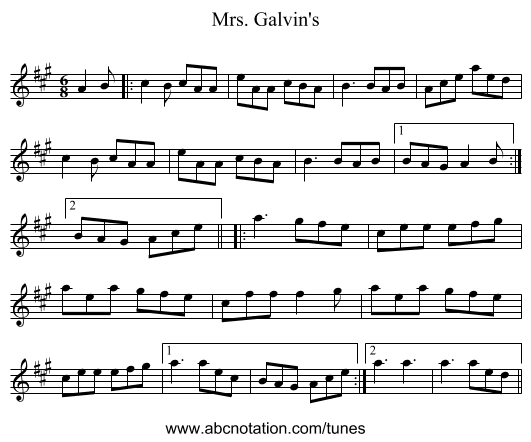 Mrs. Galvin's - staff notation