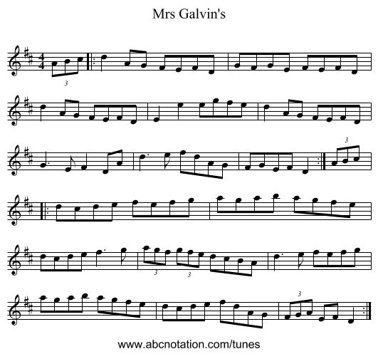 Mrs Galvin's - staff notation