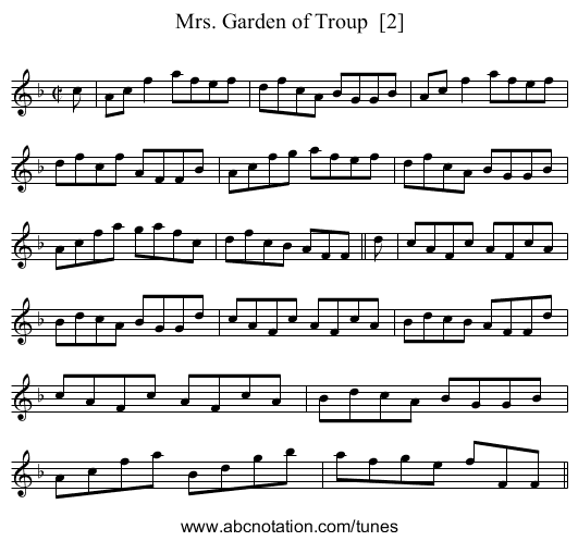 Mrs. Garden of Troup  [2] - staff notation
