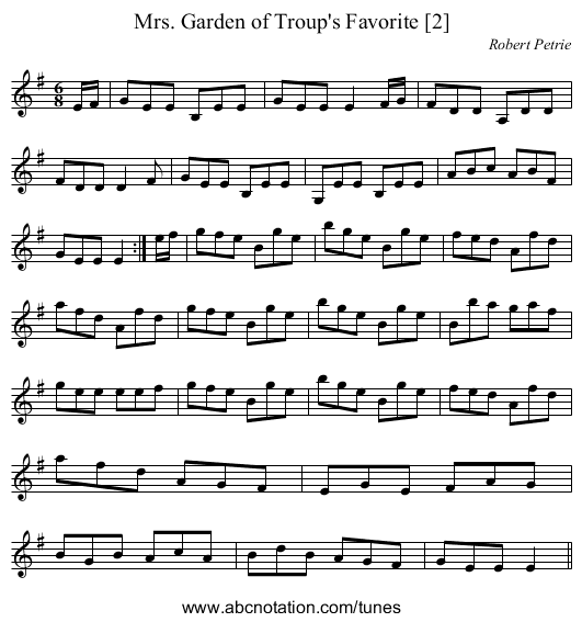 Mrs. Garden of Troup's Favorite [2] - staff notation