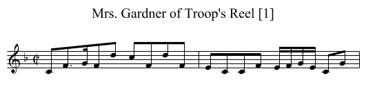 Mrs. Gardner of Troop's Reel [1] - staff notation