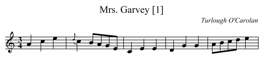 Mrs. Garvey [1] - staff notation