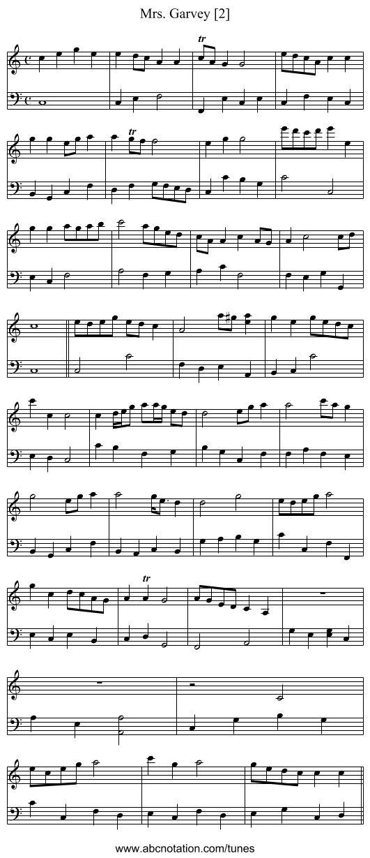 Mrs. Garvey [2] - staff notation