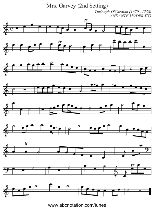 Mrs. Garvey (2nd Setting) - staff notation