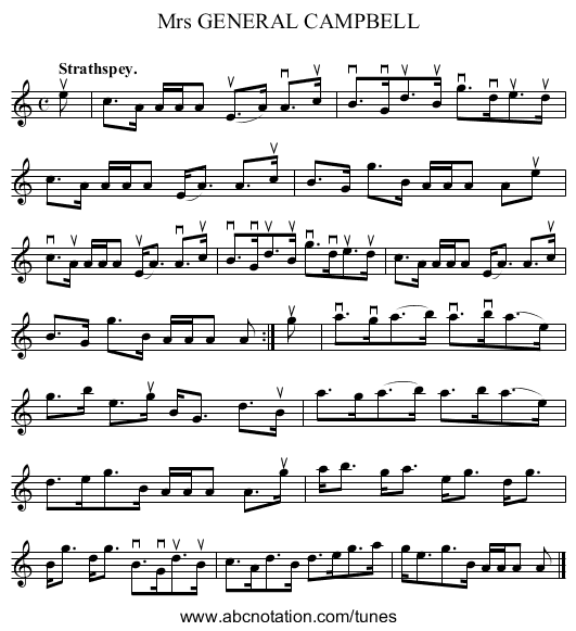 Mrs GENERAL CAMPBELL - staff notation